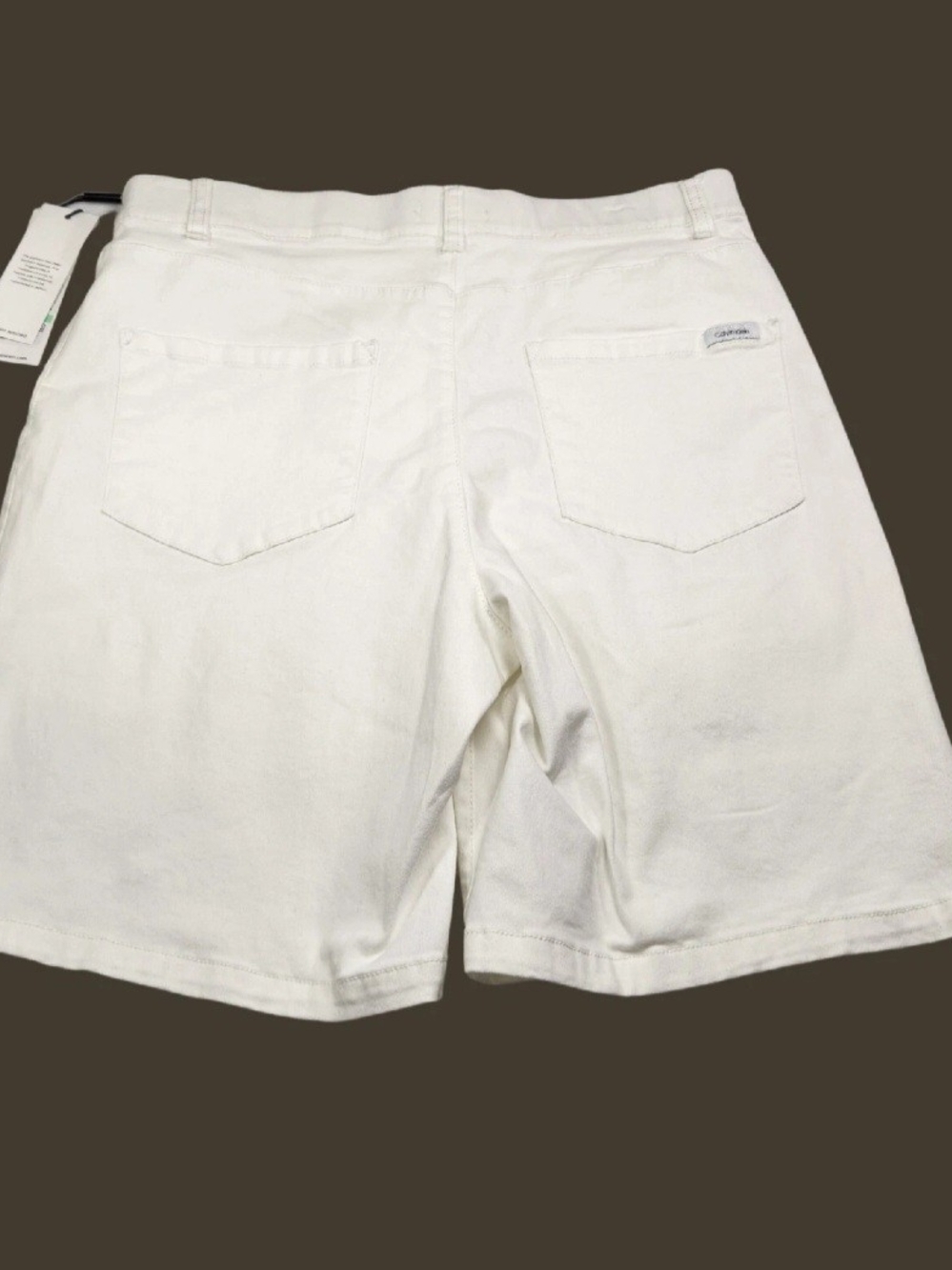 Calvin Klein Womens Plus Size 16  White Denim Shorts Modern Essentials NWT 03 - Picture 2 of 11